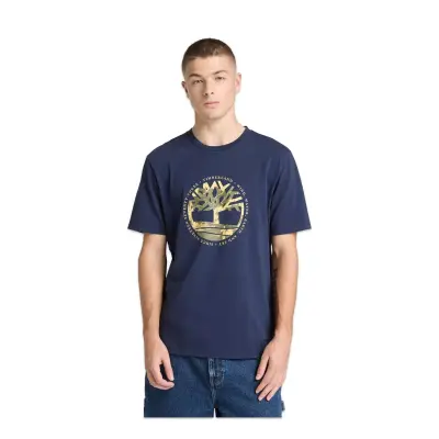 Timberland Tb0A5Mvr Tree Logo Lake House Graphic Tee Lacivert Erkek T-Shirt 