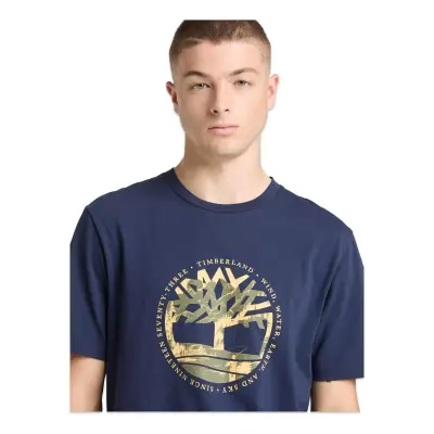 Timberland Tb0A5Mvr Tree Logo Lake House Graphic Tee Lacivert Erkek T-Shirt - 4