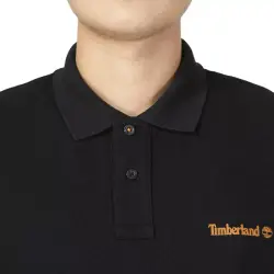 Timberland Tb0A5Pgc Ss Small Logo Print Polo Siyah Erkek T-Shirt - 3
