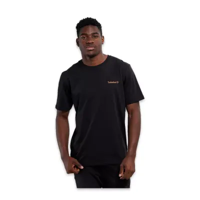 Timberland Tb0A5Qqt Small Linear Logo Print Tee Siyah Erkek T-Shirt - 1