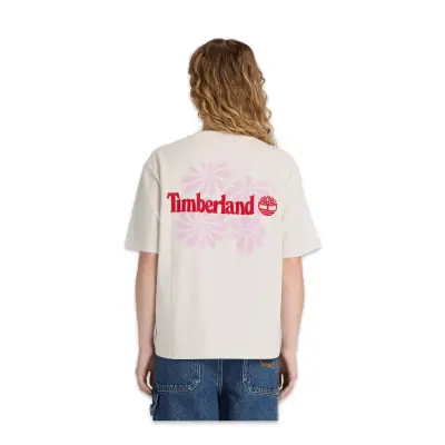 Timberland Tb0A5Rxm Graphic Sleeve Tee Beyaz Kadın T-Shirt - Timberland (1)