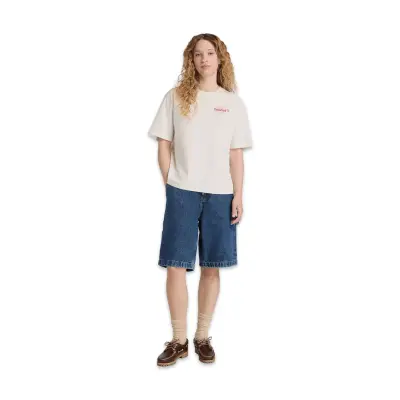 Timberland Tb0A5Rxm Graphic Sleeve Tee Beyaz Kadın T-Shirt - 3