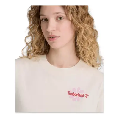 Timberland Tb0A5Rxm Graphic Sleeve Tee Beyaz Kadın T-Shirt - 4