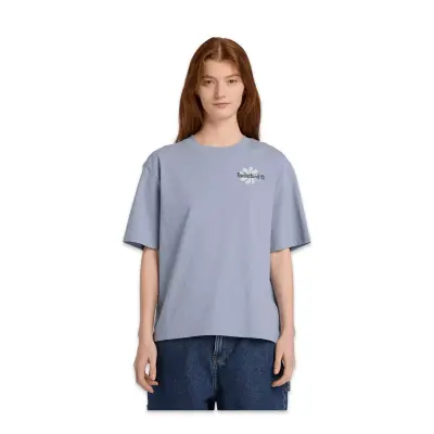 Timberland Tb0A5Rxm Graphic Sleeve Tee Mavi Kadın T-Shirt - 1