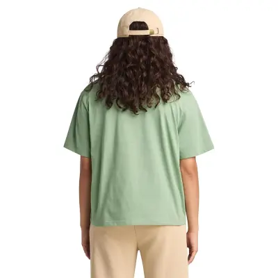 Timberland Tb0A5Rzx Stack Logo -Sleeve Tee Açık Yeşil Kadın T-Shirt - 4