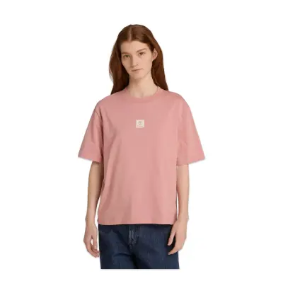 Timberland Tb0A5Rzx Stack Logo -Sleeve Tee Pembe Kadın T-Shirt 