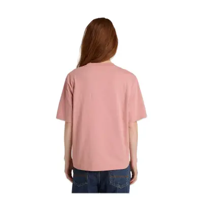 Timberland Tb0A5Rzx Stack Logo -Sleeve Tee Pembe Kadın T-Shirt - Timberland (1)