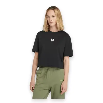 Timberland Tb0A5Rzx Stack Logo -Sleeve Tee Siyah Kadın T-Shirt - 1