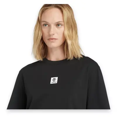 Timberland Tb0A5Rzx Stack Logo -Sleeve Tee Siyah Kadın T-Shirt - 2
