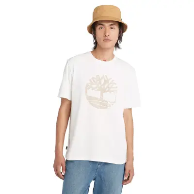 Timberland Tb0A5Uek Garmentdyelogographictee Beyaz Erkek T-Shirt 