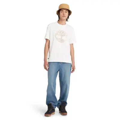 Timberland Tb0A5Uek Garmentdyelogographictee Beyaz Erkek T-Shirt - 3