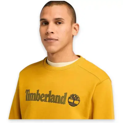 Timberland Tb0A5Ujy Linear Logo Crew Neck Sarı Erkek Sweatshirt - 3