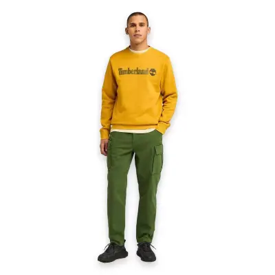 Timberland Tb0A5Ujy Linear Logo Crew Neck Sarı Erkek Sweatshirt - 4