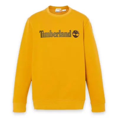 Timberland Tb0A5Ujy Linear Logo Crew Neck Sarı Erkek Sweatshirt - 5