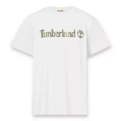 Timberland Tb0A5Unf Camo Linear Logo Tee Beyaz Erkek T-Shirt - 5