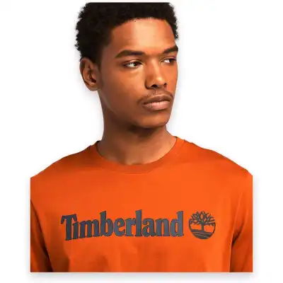 Timberland Tb0A5Upq Linear Logo Sleeve Turuncu Erkek T-Shirt - 3