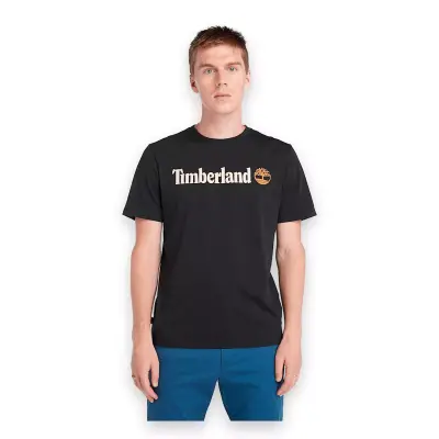 Timberland Tb0A5Upq Linear Logo Sleeve Siyah Erkek T-Shirt 