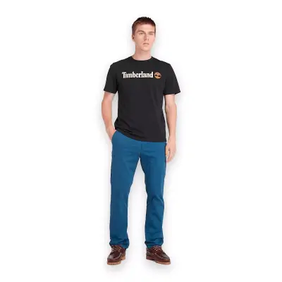 Timberland Tb0A5Upq Linear Logo Sleeve Siyah Erkek T-Shirt - 4