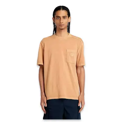 Timberland Tb0A5Vdh Garment Dye Chest Pocket Tee Kahverengi Erkek T-Shirt - 1