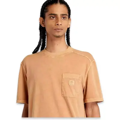 Timberland Tb0A5Vdh Garment Dye ChestTee Kahverengi Erkek T-Shirt - 3