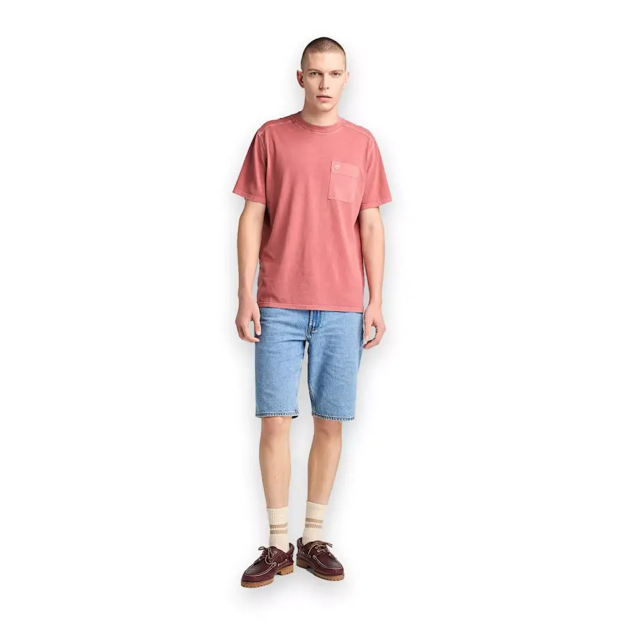 Timberland Tb0A5Vdh Garment Dye Chest Pocket Tee Kırmızı Erkek T