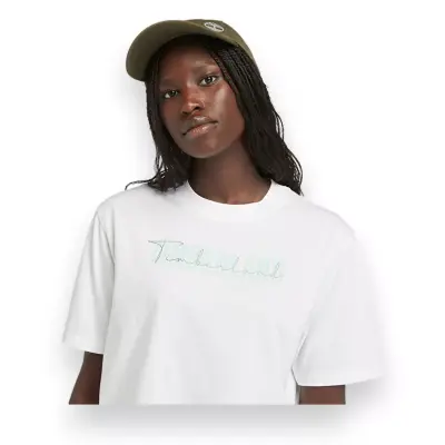 Timberland Tb0A5Vs3 Cropped Sleeve Tee T Beyaz Kadın T-Shirt - 3
