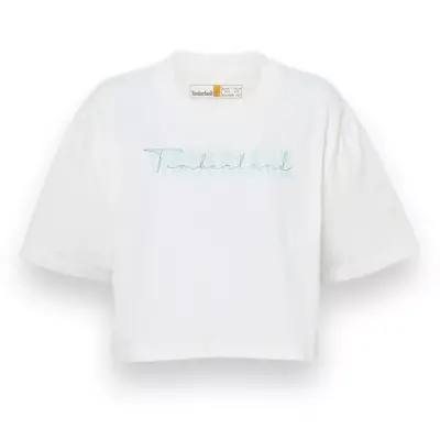 Timberland Tb0A5Vs3 Cropped Sleeve Tee T Beyaz Kadın T-Shirt - 5