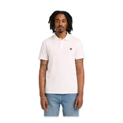 Timberland Tb0A6Bx4 Millers River Sleeve Stretch Polo Beyaz Erkek T-Shirt - 1