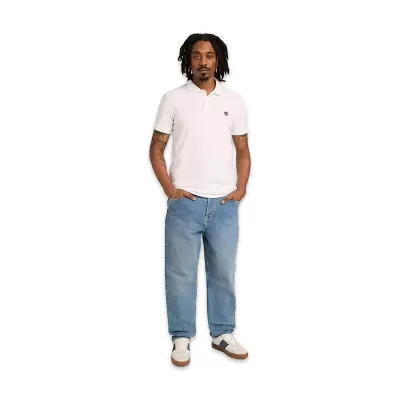 Timberland Tb0A6Bx4 Millers River Sleeve Stretch Polo Beyaz Erkek T-Shirt - 3