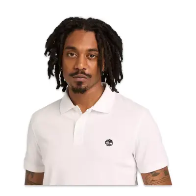 Timberland Tb0A6Bx4 Millers River Sleeve Stretch Polo Beyaz Erkek T-Shirt - 4
