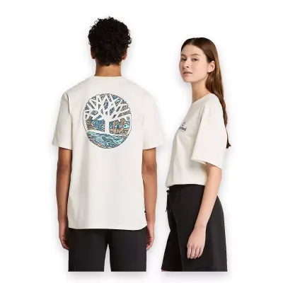 Timberland Tb0A6Dg5 Illustrated Tree Logo Back Graphic Tee Beyaz Erkek T-Shirt - 2