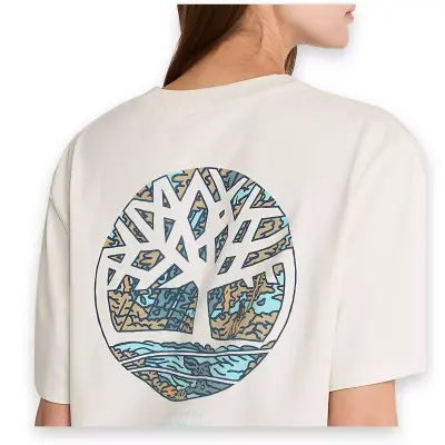 Timberland Tb0A6Dg5 Illustrated Tree Logo Back Graphic Tee Beyaz Erkek T-Shirt - 4