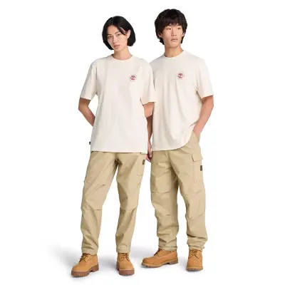 Timberland Tb0A6Dpd Washed Boot Lab Back Graphic Tee Beyaz Erkek T-Shirt - Timberland (1)