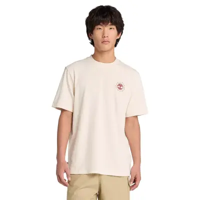 Timberland Tb0A6Dpd Washed Boot Lab Back Graphic Tee Beyaz Erkek T-Shirt - 3