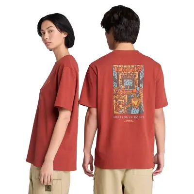 Timberland Tb0A6Dpd Washed Boot Lab Back Graphic Tee Kırmızı Erkek T-Shirt - 4