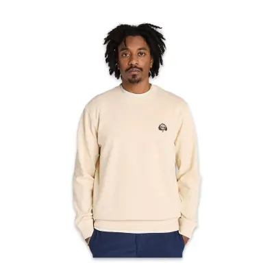 Timberland Tb0A6Hhk Tree Logo Patch Crewneck Krem Erkek Sweatshirt - 1