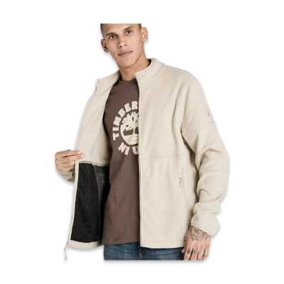 Timberland Tb0A6Hm3 Full Zip Polar Fleece Jacket Bej Erkek Mont - 5