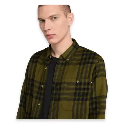Timberland Tb0A6V4X Midweight Flannel Check Gömlek Haki Erkek Gömlek - 2