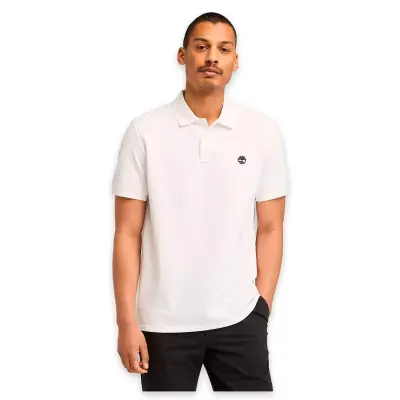 Timberland Tb0A6Vdp Millers River Pique Sleeve Polo Beyaz Erkek T-Shirt 