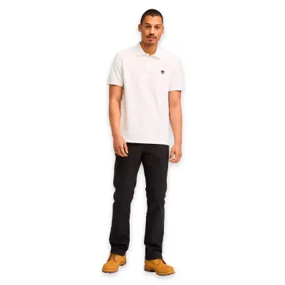 Timberland Tb0A6Vdp Millers River Pique Sleeve Polo Beyaz Erkek T-Shirt - 3
