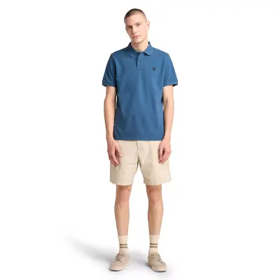 Timberland Tb0A6Vdp Millers River Pique Sleeve Polo Mavi Erkek T-Shirt - 3