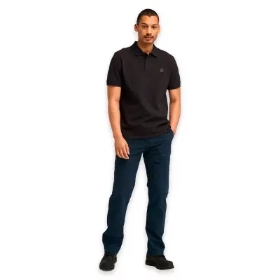 Timberland Tb0A6Vdp Millers River Pique Sleeve Polo Siyah Erkek T-Shirt - 3
