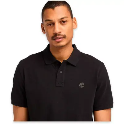 Timberland Tb0A6Vdp Millers River Pique Sleeve Polo Siyah Erkek T-Shirt - 4