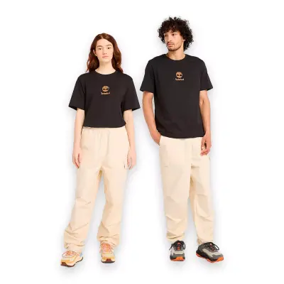 Timberland Tb0A6Wwt Print Stack Logo Sleeve Tee Siyah Erkek T-Shirt - Timberland (1)