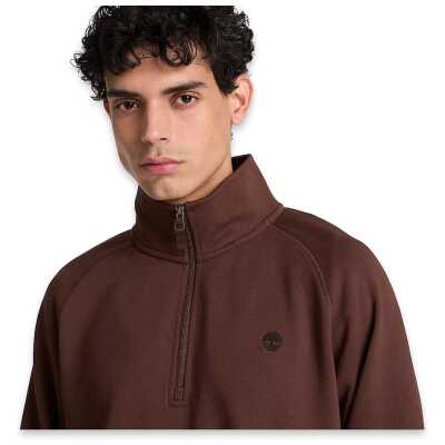Timberland Tbc0Yhb9 Exeter River Tree Embroidered Logo 1/4 Z Kahverengi Erkek Sweatshirt - 3