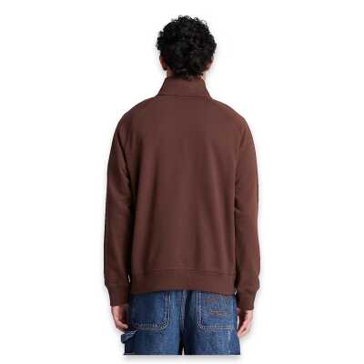 Timberland Tbc0Yhb9 Exeter River Tree Embroidered Logo 1/4 Z Kahverengi Erkek Sweatshirt - 5
