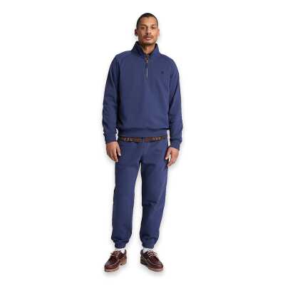 Timberland Tbc0Yhb9 Exeter River Tree Embroidered Logo 1/4 Z Mavi Erkek Sweatshirt - Timberland (1)