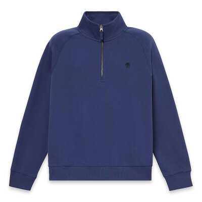 Timberland Tbc0Yhb9 Exeter River Tree Embroidered Logo 1/4 Z Mavi Erkek Sweatshirt - 4