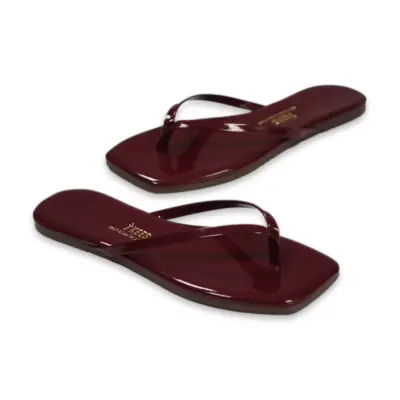 Tkees Tk-1014Z Parmak Arası Kare Burun Bordo Kadın Terlik - 2