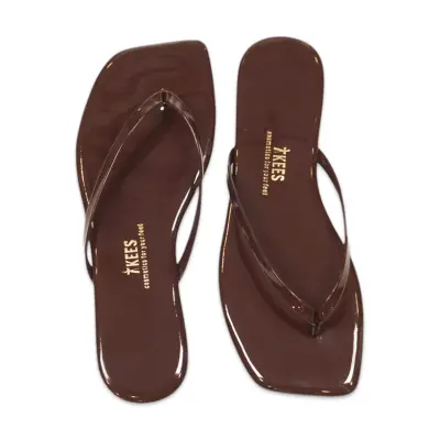 Tkees Tk-1014Z Parmak Arası Kare Burun Kahverengi Kadın Terlik 